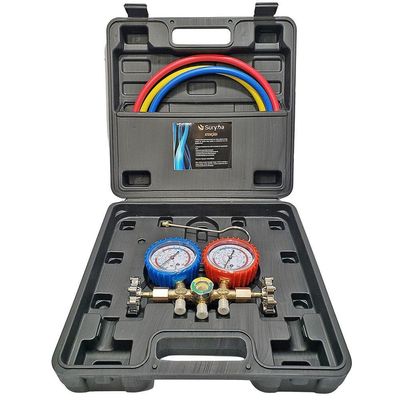 Manifold 1/4" Com Maleta E Mangueira 90cm R22 - R134 - R404 Suryha 80150.001