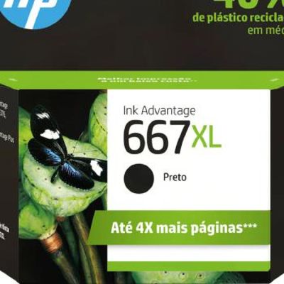 Cartucho de Tinta HP 667XL Preto - 3YM81AB