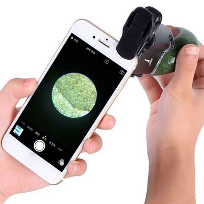 Microscópio Lupa Aumento 100x Celular Luz Uv E Branca