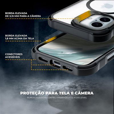 Capa para iPhone 16 - MagSafe AirBag Preta - Gshield