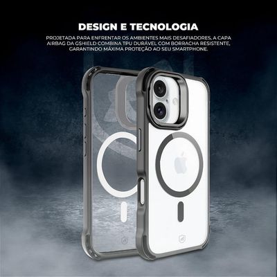 Capa para iPhone 16 Pro Max - MagSafe AirBag Preta - Gshield