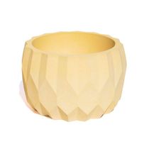 Vaso Decorativo Losangos 7,5cm Cimento Artesanal Sala E Cozinha Amarelo