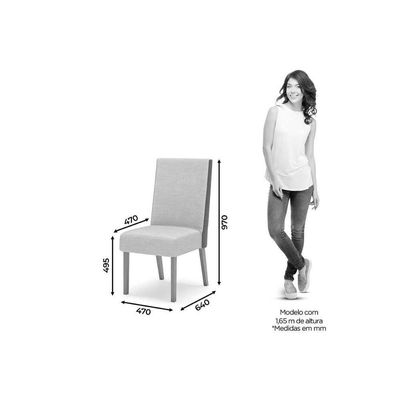 Kit 4 Cadeiras Sala Jantar Anne 4 Un Nature Courano Linho