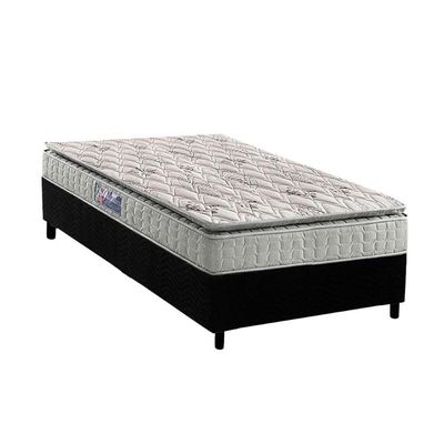 Conjunto Box Solteiro: Colchão Espuma D33 Orthosono + Base Crc Suede Black (88x188)