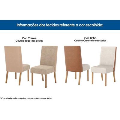 Kit 6 Cadeiras Sala Jantar Anne 6 Un Nature Courano Linho