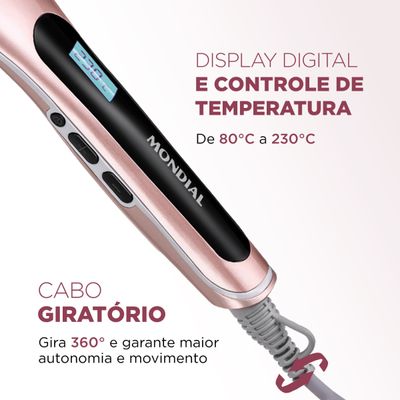 Escova Alisadora Mondial Golden Rose EA-02 Bivolt