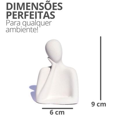 Estátua Artesanal Família Pai 9 Cm Em Cimento Cinza