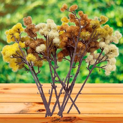 Kit 15 Plantas Artificial Mamonas Decoração Para Jardim 70cm