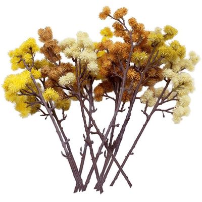 Kit 15 Plantas Artificial Mamonas Decoração Para Jardim 70cm