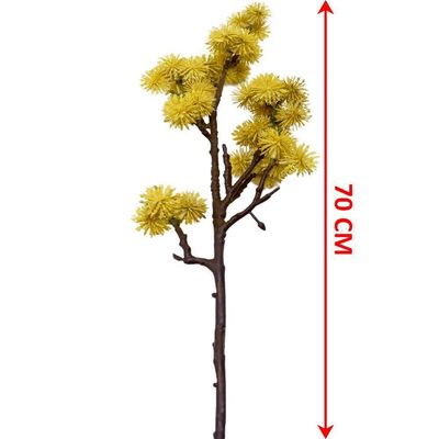 Kit 4 Plantas Artificial Mamonas Amarelo Escuro Jardim 70cm
