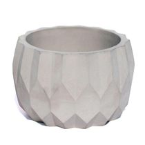 Vaso Decorativo Losangos 9,5cm Cimento Artesanal Sala E Cozinha Cinza