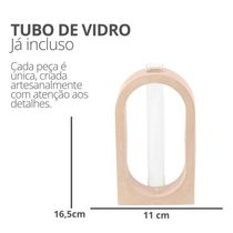 Vaso Decorativo Solitário Janela 16,5cm Artesanal Em Cimento Palha