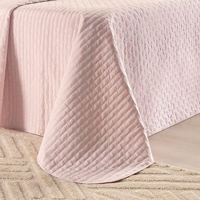 Cobre Leito Casal Padrão Verity 200 Fios Bordado 3 Peças Rosa