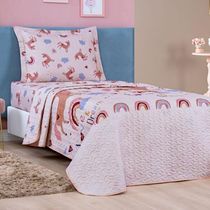 Colcha Solteiro Bouti Kids Dupla Face Estampado 2 Peças Unicórnio