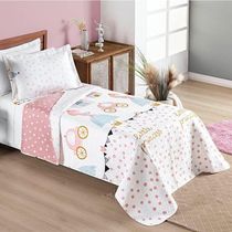 Colcha Solteiro Bouti Kids Dupla Face Estampado 2 Peças Little Princess