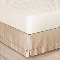 Saia Para Cama Box Casal Ponto Palito Cáqui