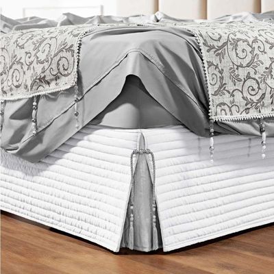 Saia Para Cama Box King Paris Matelada Branco