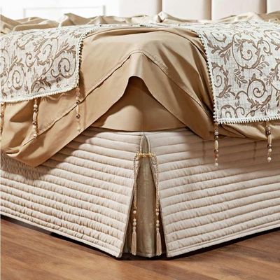 Saia Para Cama Box Queen Paris Matelada Bege
