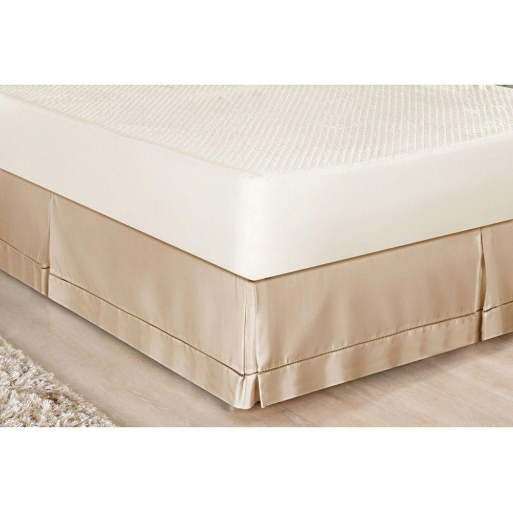 Saia Para Cama Box King Ponto Palito Cáqui