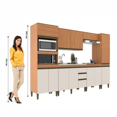 Cozinha Cecilia 6 Peças J Carvalho Freijo Com Off White