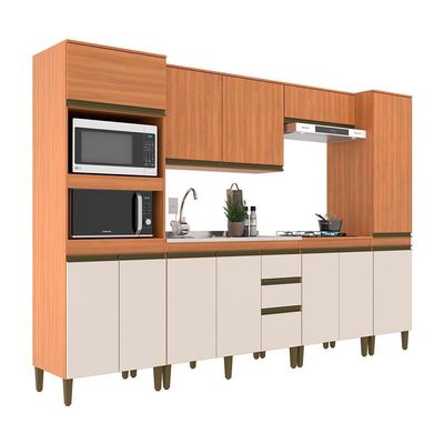 Cozinha Cecilia 6 Peças J Carvalho Freijo Com Off White