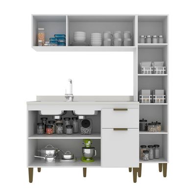 Cozinha Alana 3 Peças Com Paneleiro J Carvalho Branco