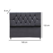 Cabeceira Cama Box Estofada Queen Size 160 Cm Suede Madri Cinza Escuro