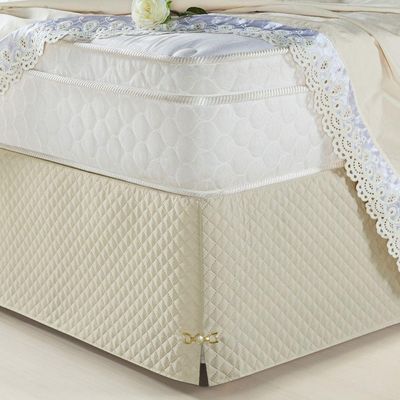 Saia Para Cama Box Casal Padrão Veneza Palha