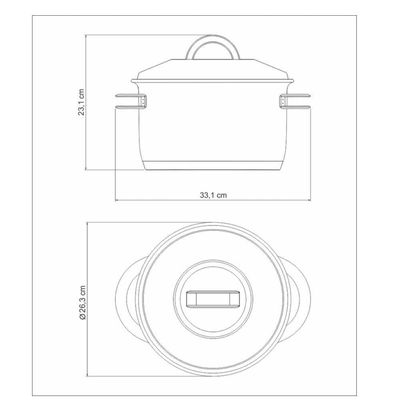 Caçarola Solar 24 Cm 7,8 L Em Aço Inox