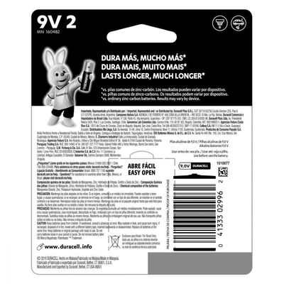Bateria Alcalina 9V Com 2 Unidades