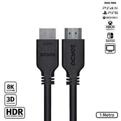 Cabo Hdmi Ultra 2.1 28Awg Puro Cobre 8K 1 Metro - Phm21-1