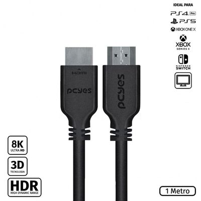 Cabo Hdmi Ultra 2.1 28Awg Puro Cobre 8K 1 Metro - Phm21-1