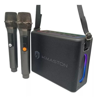 Caixa De Som Bluetooth Portátil Hmaston 120w 2 Microfone