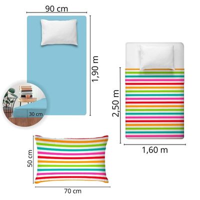 Jogo de Cama Infantil 150 Fios Fiori Solteiro  - Luiza (7757)