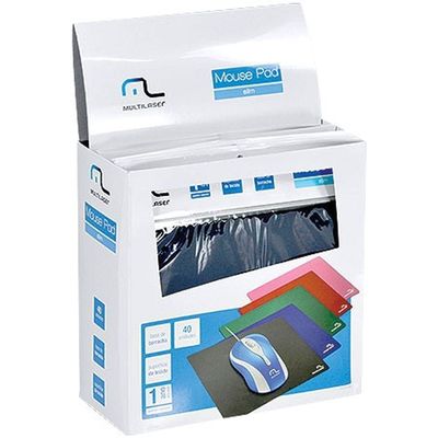 Mouse Pad Caixa Com 40Un Ac066 - Preto, Azul, Verde, Rosa E