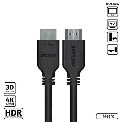Cabo Hdmi 2.0 4K 30Awg Puro Cobre 1 Metro - Phm20-1
