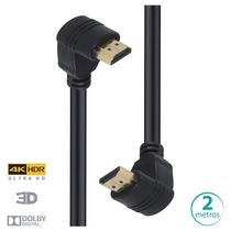 Cabo Hdmi 2.0 4K Ultra Hd 3D Conexão Ethernet Conectores 90°