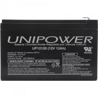 Bateria Estacionária Selada 12V/12A Vrla Up12120 Unipower