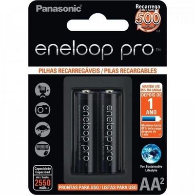 Pilha Recarregável Aa 1,2V 2550Mah Eneloop Pro Bk-3Hcde/2Bb