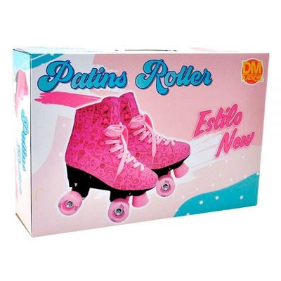 Patins Roller Estilo New Rosa - Dm Toys