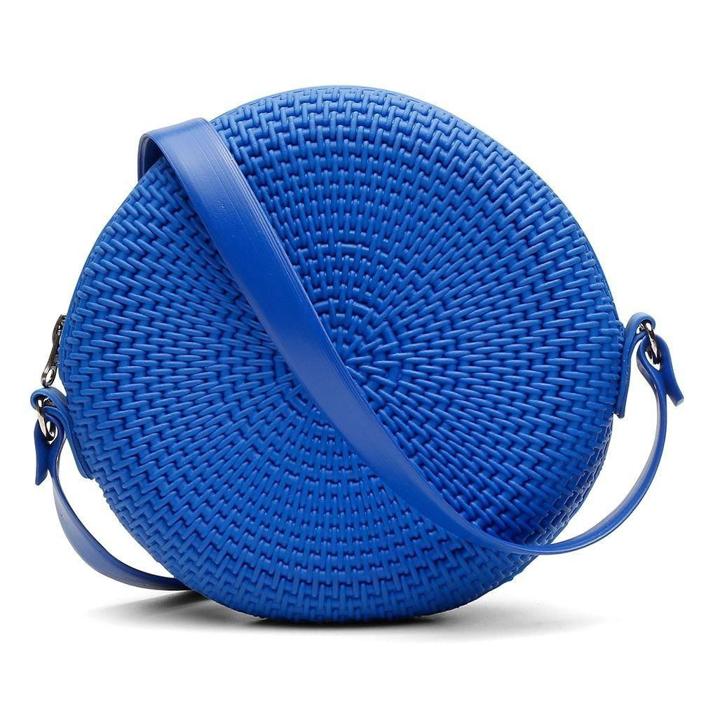 Bolsa Redonda Feminina Moda Fashion Casual Alça Transversal Ziper Para Passeio Dia A Dia