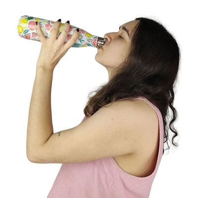 Garrafa Termica Estampa Frutas Flores Inox 500ml