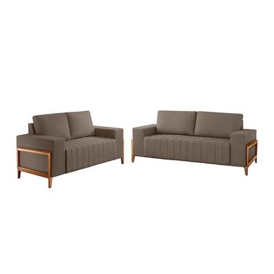 Sofá 2x3 Lugares Verona Meu Sofá Online B002 Veludo Capuccino