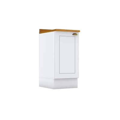 Gabinete De Cozinha Modulado Balcão Com Tampo Americana Com 1 Porta 40cm Branco