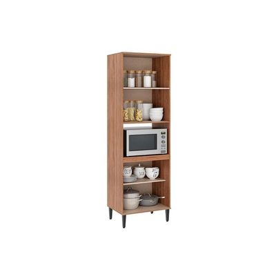 Torre Quente De Cozinha Paneleiro Alpha 2514 Com 1 Forno E 4 Portas 70cm Freijó Off White