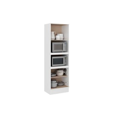 Paneleiro De Cozinha Modulado Bella 2616 Torre Quente Com 2 Fornos 4 Portas 70cm Branco