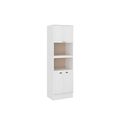 Paneleiro De Cozinha Modulado Bella 2616 Torre Quente Com 2 Fornos 4 Portas 70cm Branco