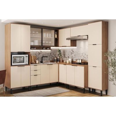 Paneleiro De Cozinha Modulado Alpha 2514 Com 1 Forno E 4 Portas 70cm Preto