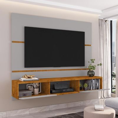 Painel Jaspe Para Tv 65 Polegadas Off White Nature Ripado