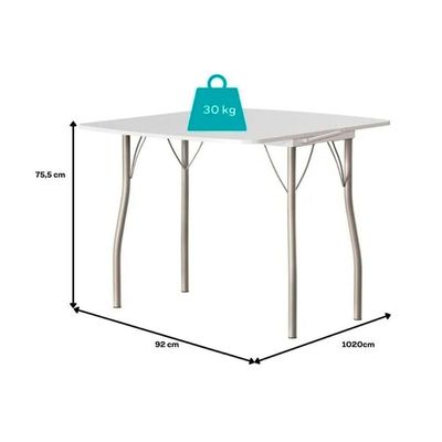 Conjunto Mesa Sala Jantar Dobrável E 2 Banquetas 105 Prata Branco Prata Preto Carraro